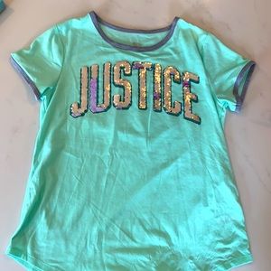 Justice flip sequin shirt sz14/16